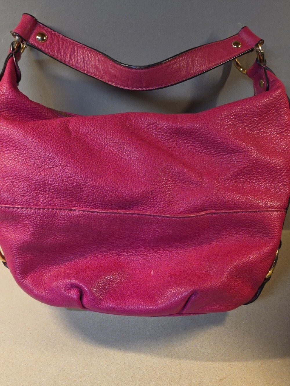 Michael Kors Hot Pink Leather Shoulder Bag with Matching Wallet - Picture 2 of 10